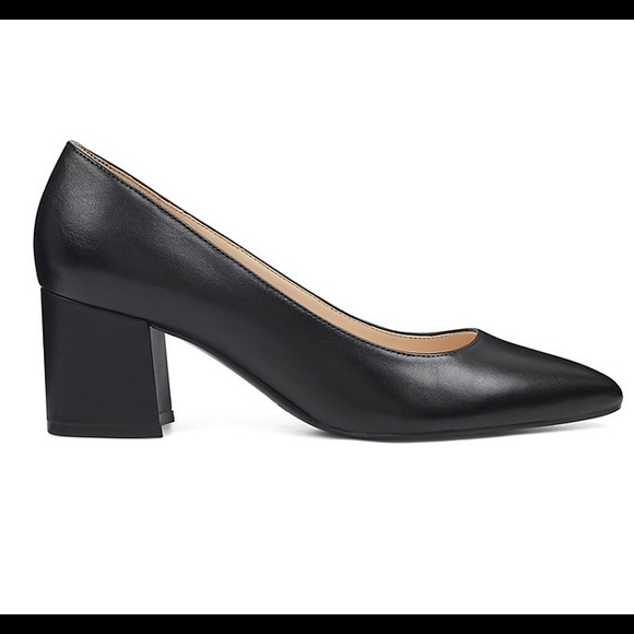 nine west black block heels